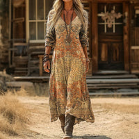 Brittany | Patterned Long Sleeve Dress