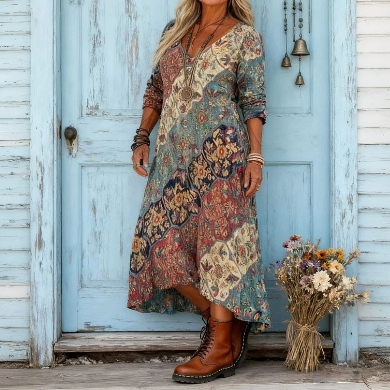 Emily | Patterned Long Sleeve Dress
