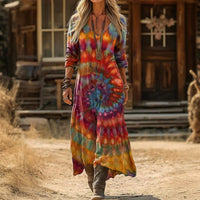 Madison | Colourful Print Long Sleeve Dress