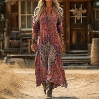 Olivia | Patterned Long Sleeve Dress