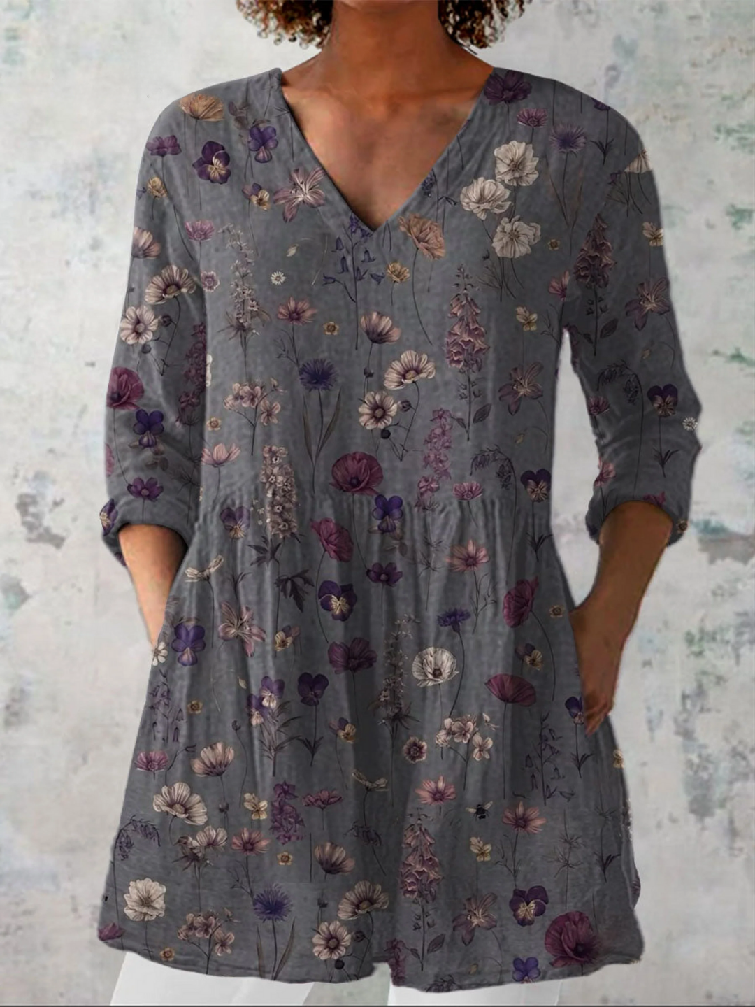 Audrey | Cozy V-Neck Long Sleeve Blouse