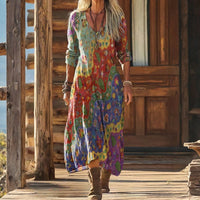 Courtney | Vibrant Print Long Sleeve Dress