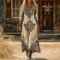 Alexis | Patterned Long Sleeve Dress