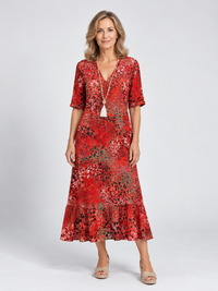 Rachel | Elegant Printed Midi Dress for Women
