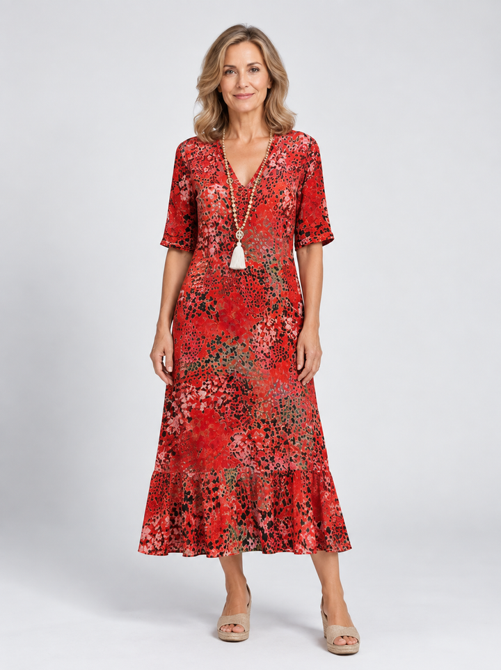 Rachel | Elegant Printed Midi Dress for Women