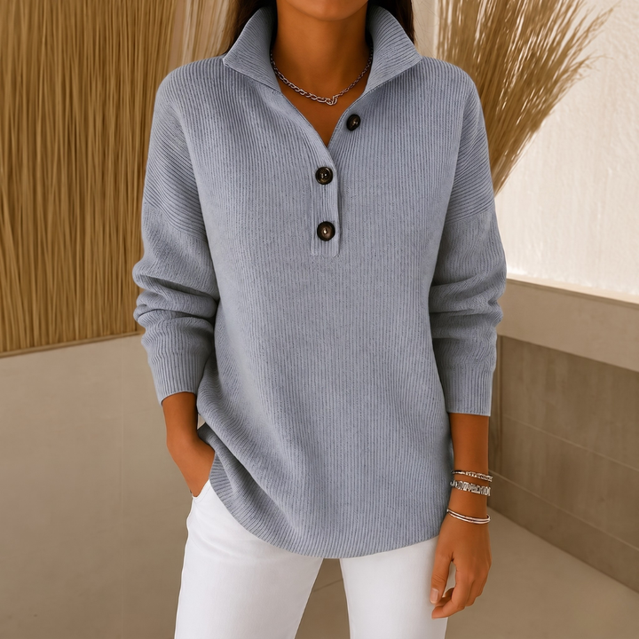 Isla™ | Ribbed Sweater with Collar