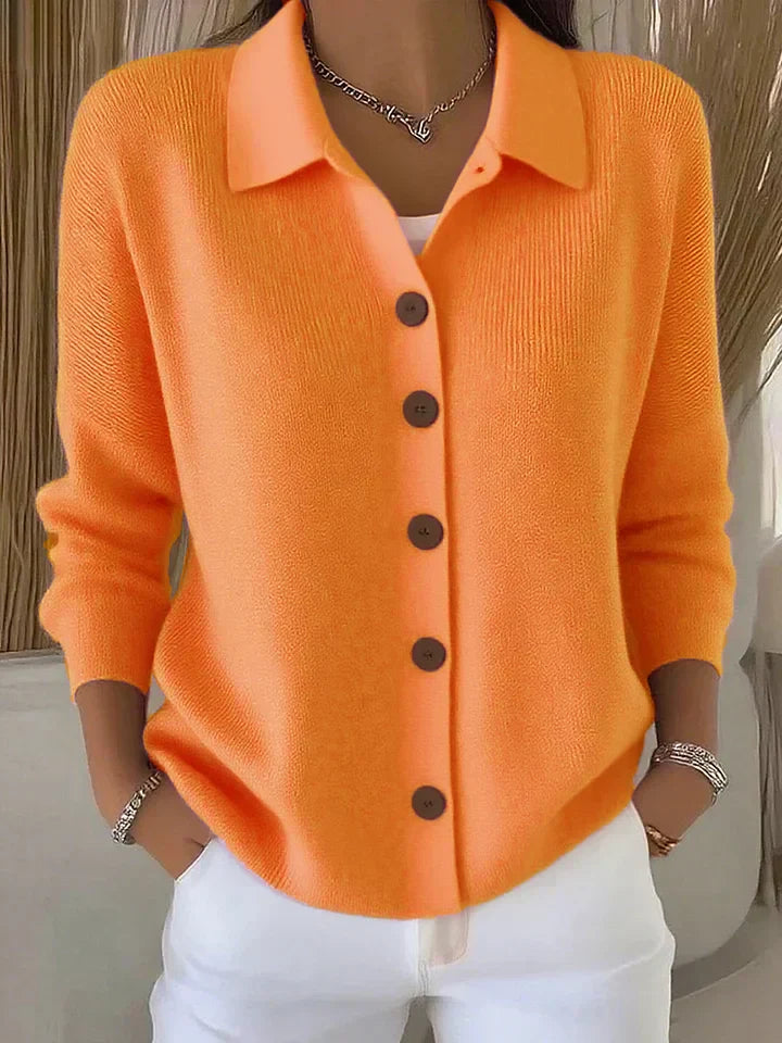 Melanie | Button-Up Knit Cardigan with Collar