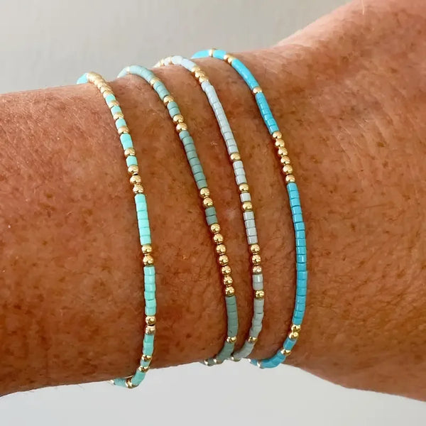 Turquoise Beaded Bracelet Set for Women