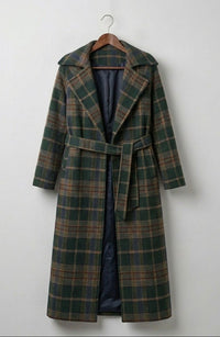 Ivy | Forest Green Check Longline Coat  — Final Edit